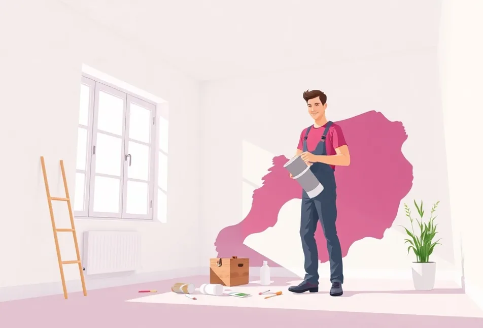 Intérieur rénové après travaux de peinture à Achères